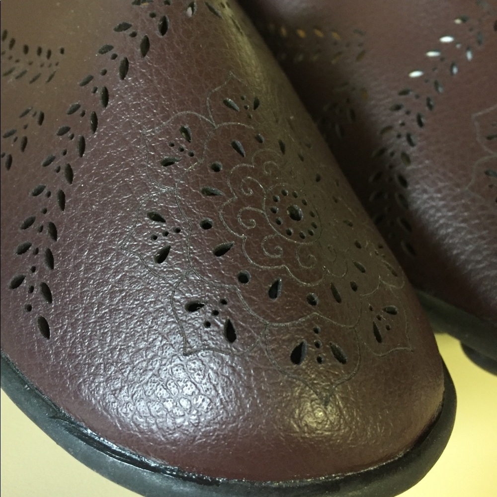 Labato Ladies Brown Leather Slip-On Mules Shoes 38